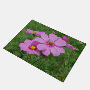 Natuur roze kosmos Flowers Deurmat