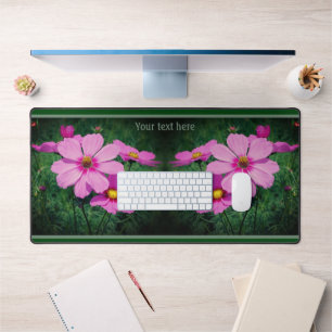 Natuur roze kosmos Flowers, gepersonaliseerd Bureaumat