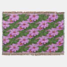 Natuur roze kosmos Flowers Patroon Deken