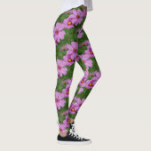 Natuur roze kosmos Flowers Patroon Leggings (Rechts)