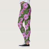Natuur roze kosmos Flowers Patroon Leggings (Links)