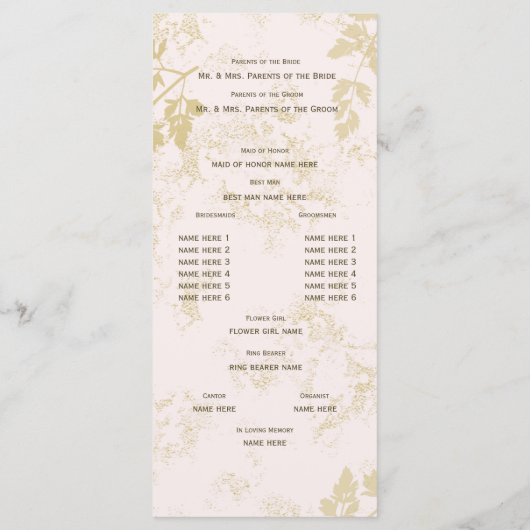 Natuur Roze Programmakaart (Achterkant)