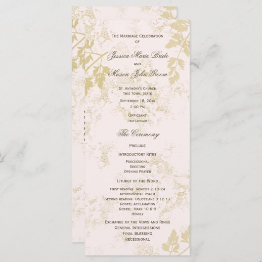  Natuur Roze Programmakaart (Voorkant / Achterkant)