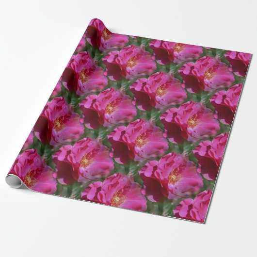 Natuur roze roze bloem cadeaupapier (Uitgerold)