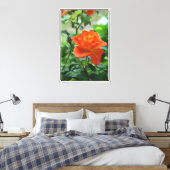 Natuur roze rozenbloem canvas afdruk (Insitu (Slaapkamer))