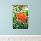 Natuur roze rozenbloem canvas afdruk (Insitu (Houten vloer))