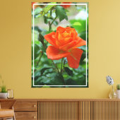 Natuur roze rozenbloem canvas afdruk (Insitu (Woonkamer))