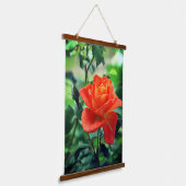 Natuur roze rozenbloem hangend wandkleed (Gebogen)