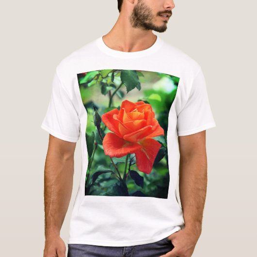 Natuur roze rozenbloem t-shirt (Voorkant)