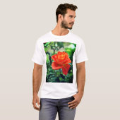 Natuur roze rozenbloem t-shirt (Voorkant volledig)