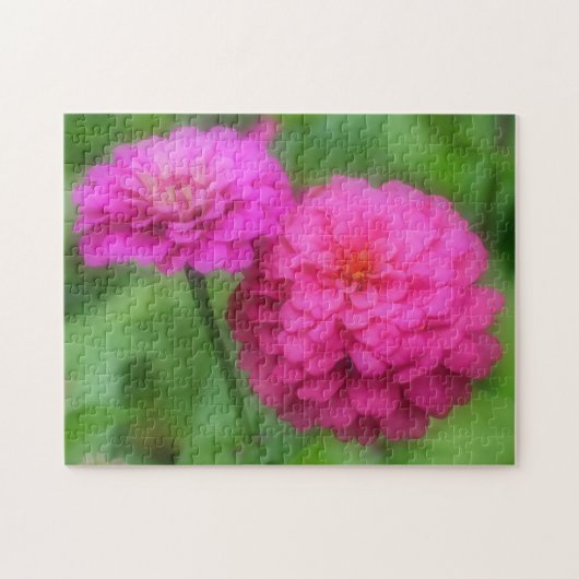 Natuur Roze Zinnia Flowers Legpuzzel (Horizontaal)