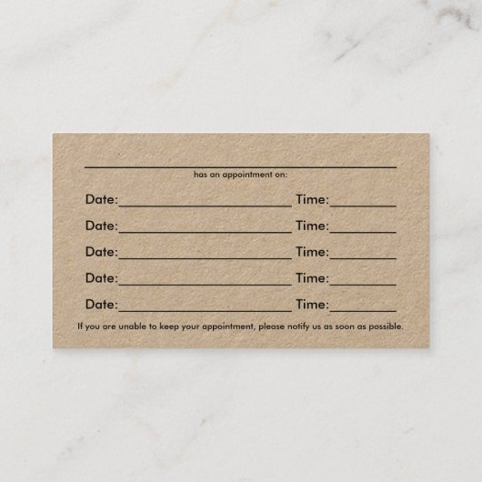 Natuur ruggengraat Logo Afsprakenkaartje (Achterkant)