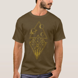 Natuur ruimte bergt lijnen t-shirt