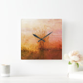 Natuur Rustic Worn Weathered Vierkante Klok (Huis)