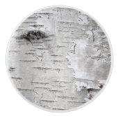 natuur rustieke land witte berk boomschors keramische knop (Voorkant)