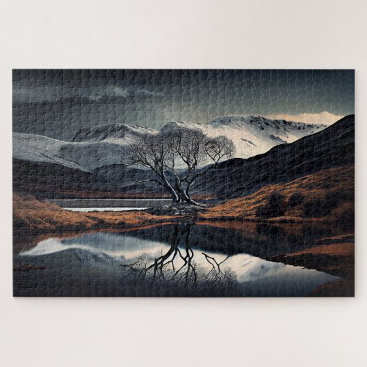 Natuur rustige schoonheid weerspiegeld in kalm wat legpuzzel (Horizontaal)