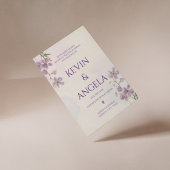 Natuur’s charme: minimalistische bloemenbruiloft kaart