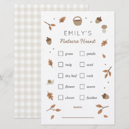 Natuur Scavenger Hunt kinderen Birthday Checklist Briefpapier