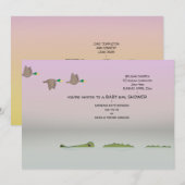 Natuur Scene (eenden, gator, schildpad) Baby showe Kaart (Voorkant / Achterkant)