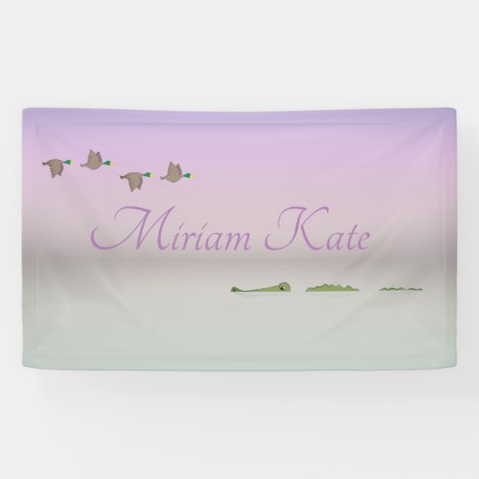 Natuur scène (eenden, gator) spandoek (Horizontaal)