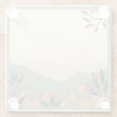 Natuur Scene Groene Grens Glas Onderzetter (Achterkant)