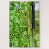 Natuur scène met boot en reflectie, Nederland Legpuzzel (Verticaal)
