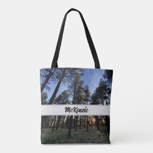 Natuur Scene Sunset Kaibab Forest Personalize Tote Bag (Achterkant)