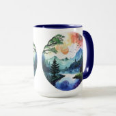 Natuur Scène Waterverf Mok (Voorkant rechts)