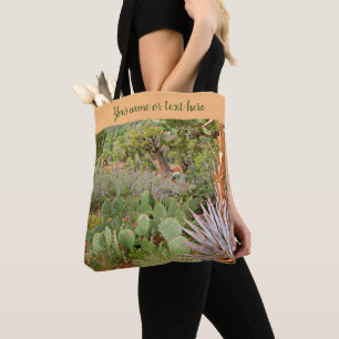 Natuur scene, woestijn, sedona, cactus, tote bag