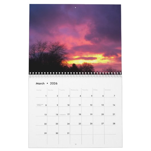 Natuur Scenes Midwest Garden Landscape Maandelijks Kalender (Mar 2026)