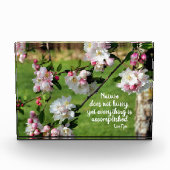 Natuur schiet niet Inspirerend Citaat op Fotoblokken (Voorkant)