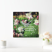 Natuur schiet niet Inspirerend Citaat op  Vierkante Klok (Huis)