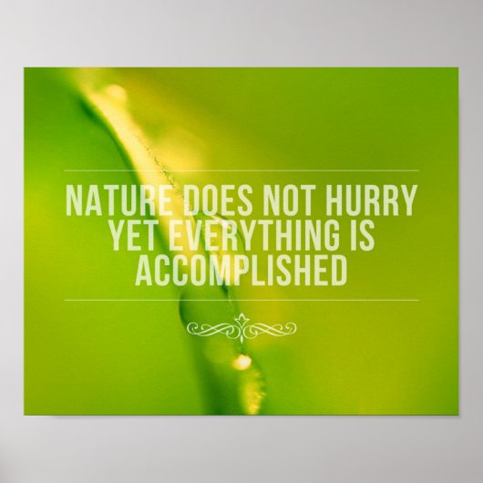 Natuur schiet niet op | Inspirerend prijsopgave Poster (Voorkant)