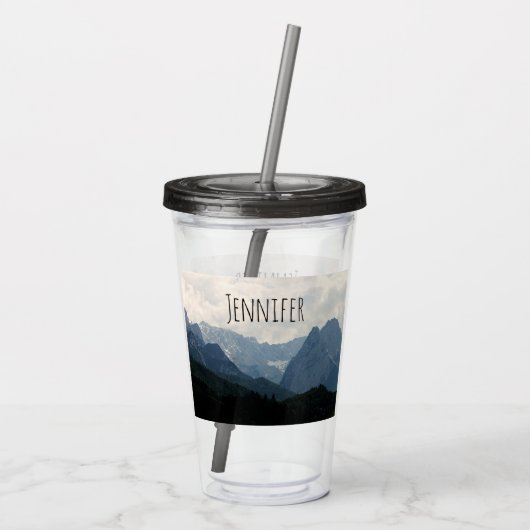 Natuur schilderachtig alpiene bergen Foto Acryl Drinkbeker (Achterkant)