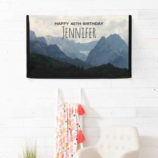 Natuur schilderachtig alpiene bergen spandoek (Insitu)