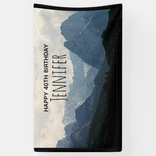 Natuur schilderachtig alpiene bergen spandoek (Verticaal)