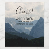 Natuur schilderachtig alpiene bergen wijn etiket (Enkel label)