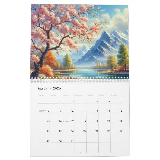 Natuur schilderen kalender (Mar 2026)
