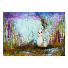 Natuur School, mama en Baby konijnen Abstracte kun