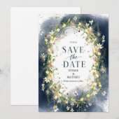 Natuur Script Wildflower bruiloft Save The Date (Voorkant / Achterkant)