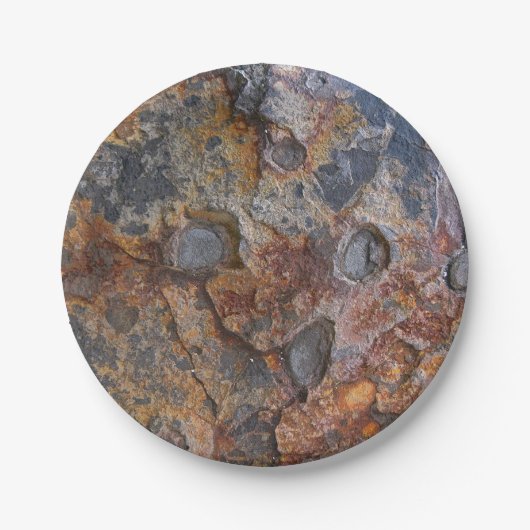 Natuur sedimentair rotsoppervlak papieren bordje (Voorkant)