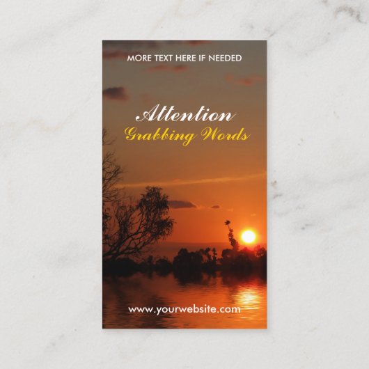 Natuur Silhouette Sunset Reflection Visitekaartje (Achterkant)