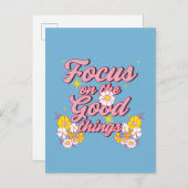 Natuur Soul Slogan | Focus op de goede dingen Briefkaart (Voorkant / Achterkant)