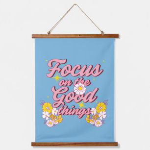 Natuur Soul Slogan Focus op de goede dingen Hangend Wandkleed
