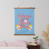 Natuur Soul Slogan | Focus op de goede dingen Hangend Wandkleed (Slaapkamer)