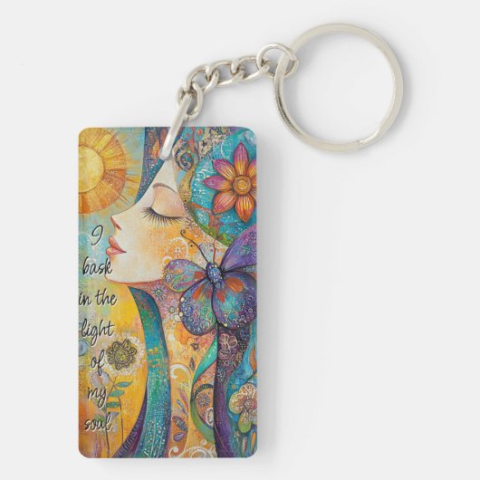 Natuur Spirit Woman Acryl Sleutelhanger (achterkant)