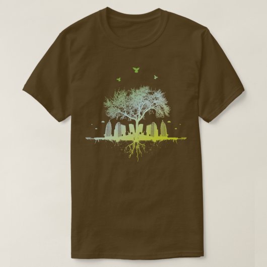 natuur stad stad stad stad stadsbosvogels citytree t-shirt (Design voorkant)