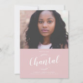 Natuur Stof Roze Afstuderen Kaart (Voorkant)