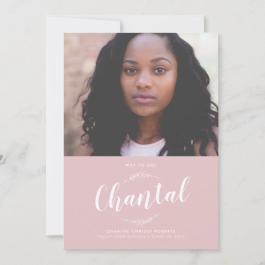 Natuur Stof Roze Afstuderen Kaart (Voorkant)