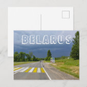 Natuur Stormy Landscape Scenery Road Belarus Briefkaart (Voorkant / Achterkant)